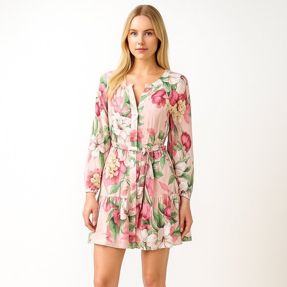 White House Black Market Dresses & Skirts - NWT White House Black Market Tie Waist Shirt Dress Roma Lily Sepia Rose #WHBM18